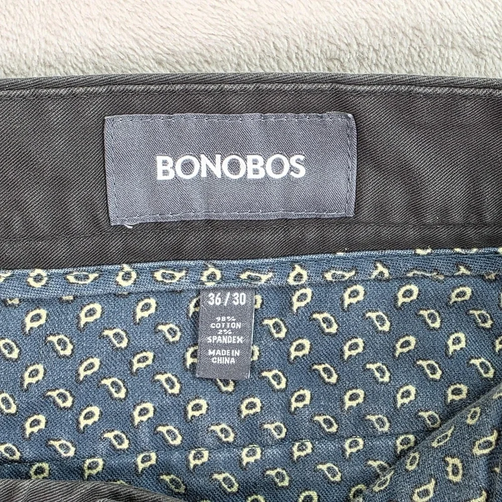 Bonobos Chino Pants Mens 36x30 Gray‎ Stretch Casual Slant Pockets Flat Front - Picture 4 of 10